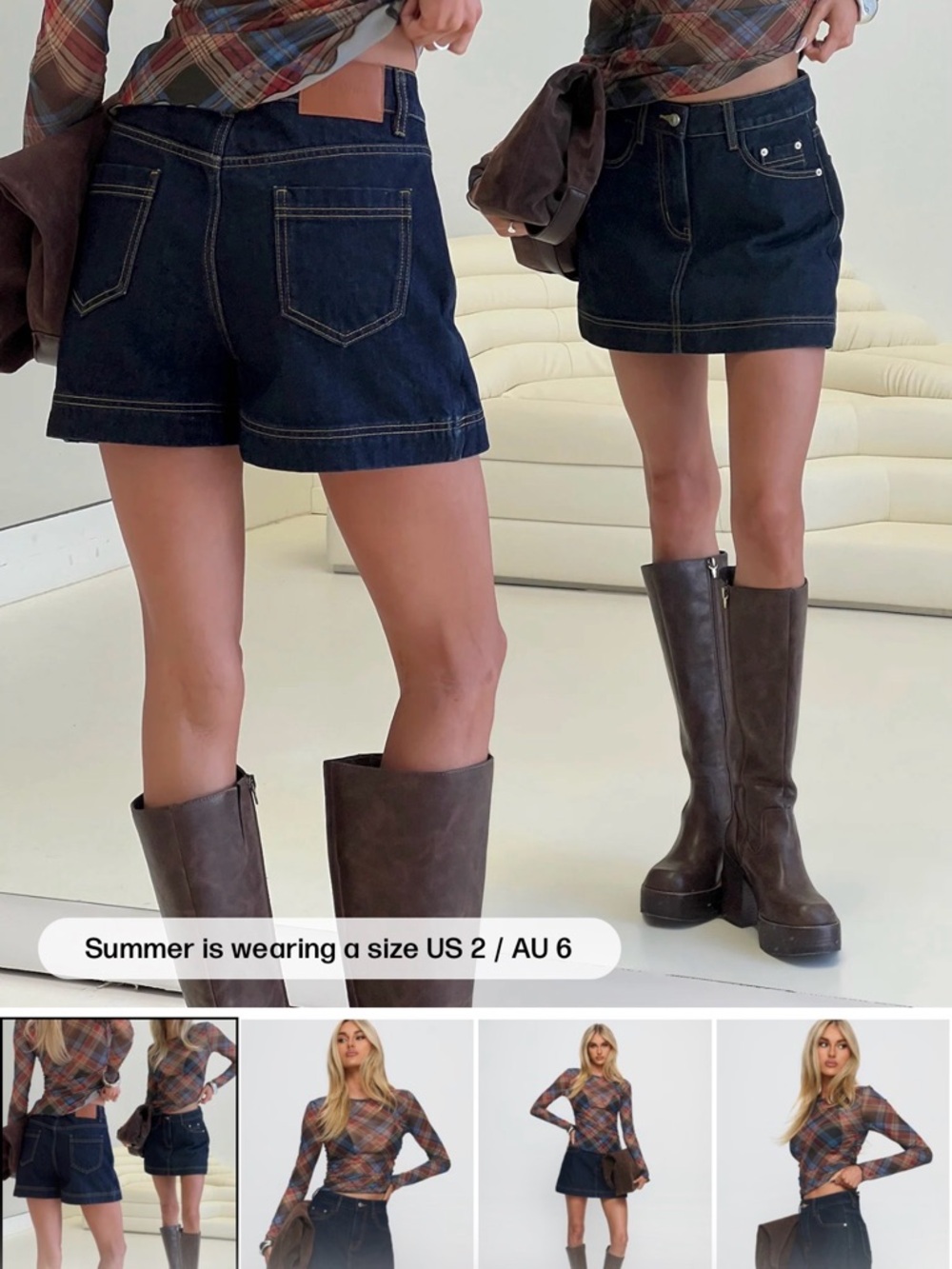 Gazelle Denim Skort Dark Indigo-Princess Polly